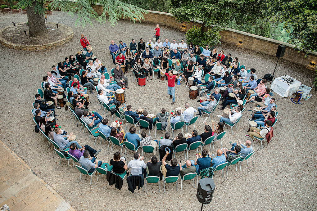 drum circle team building florence italy music